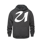 Alphabet U Hoodie 9 inch calligraphy White ink, Charcoal