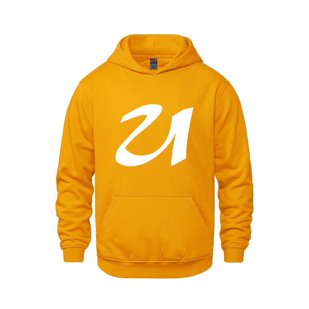 Alphabet U Hoodie 9 inch calligraphy White ink, Gold