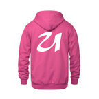 Alphabet U Hoodie 9 inch calligraphy White ink, Heliconia