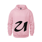 Alphabet U Hoodie 9 inch calligraphy Black ink, Pink