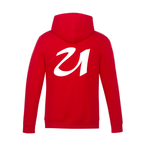 Alphabet U Hoodie 9 inch calligraphy White ink, Red