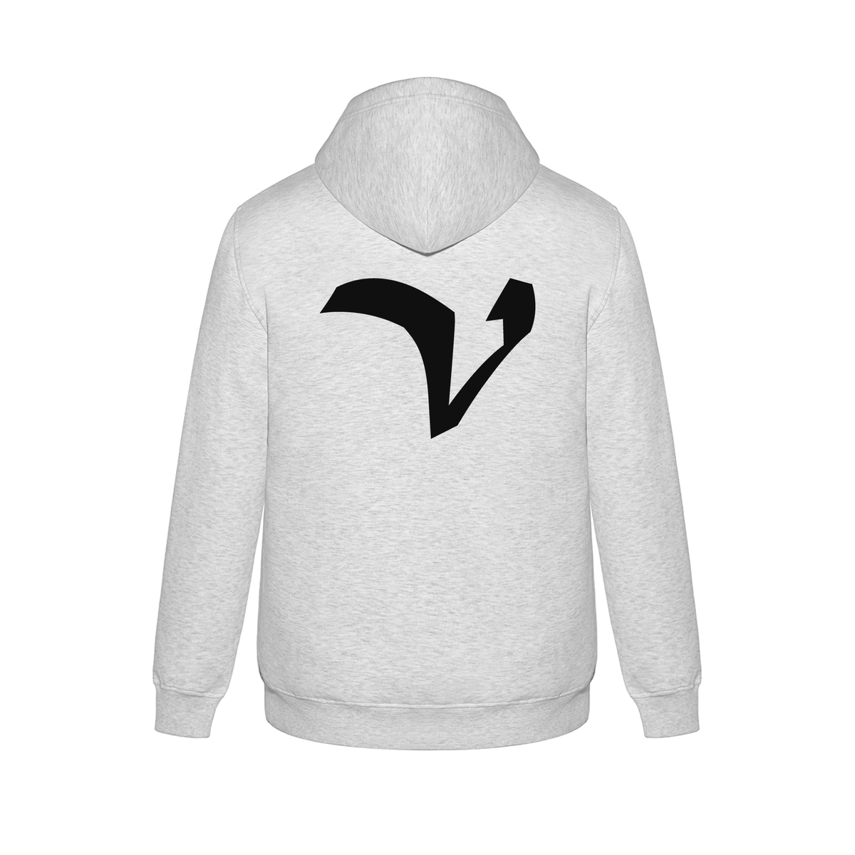 Alphabet V Hoodie 9 inch calligraphy Black ink, Ash