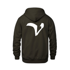 Alphabet V Hoodie 9 inch calligraphy White ink, Brown