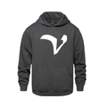Alphabet V Hoodie 9 inch calligraphy White ink, Charcoal