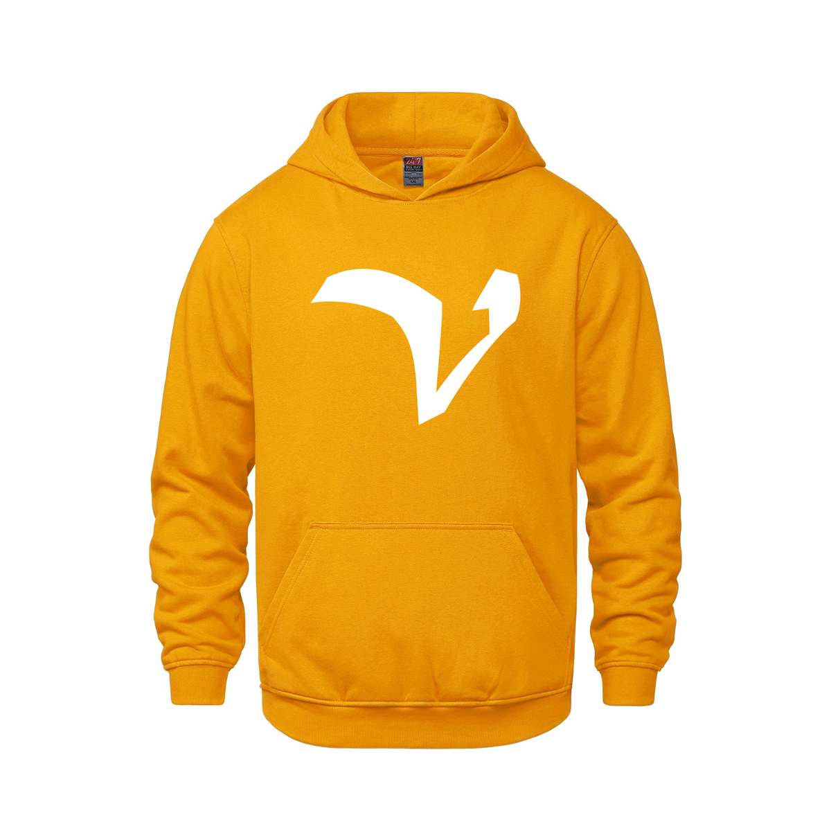 Alphabet V Hoodie 9 inch calligraphy White ink, Gold