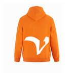 Alphabet V Hoodie 9 inch calligraphy White ink, Orange