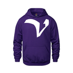 Alphabet V Hoodie 9 inch calligraphy White ink, Purple