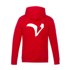 Alphabet V Hoodie 9 inch calligraphy White ink, Red
