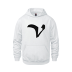 Alphabet V Hoodie 9 inch calligraphy Black ink, White