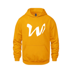 Alphabet W Hoodie 9 inch calligraphy White ink, Gold
