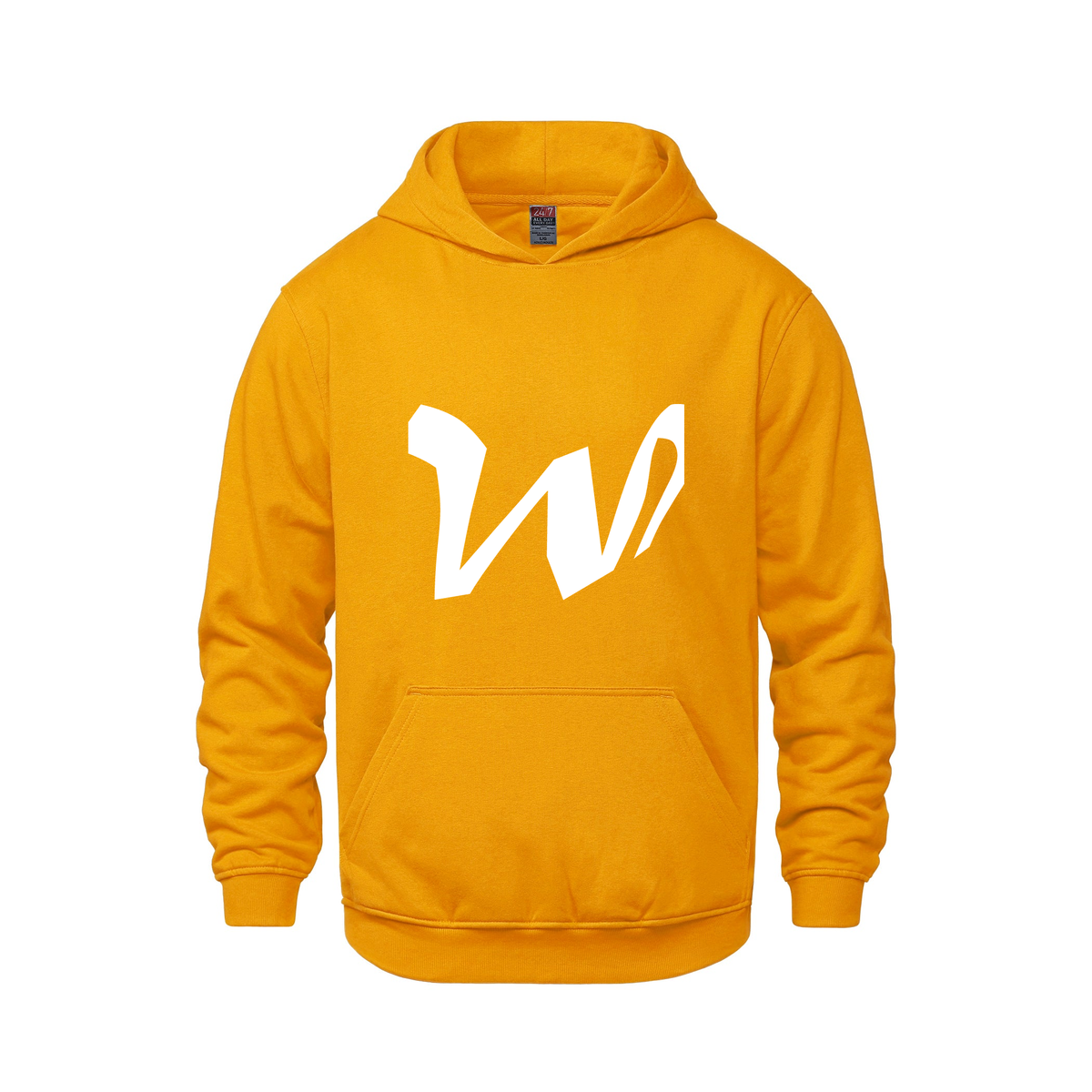 Alphabet W Hoodie 9 inch calligraphy White ink, Gold