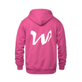 Alphabet W Hoodie 9 inch calligraphy White ink, Heliconia