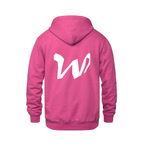 Alphabet W Hoodie 9 inch calligraphy White ink, Heliconia