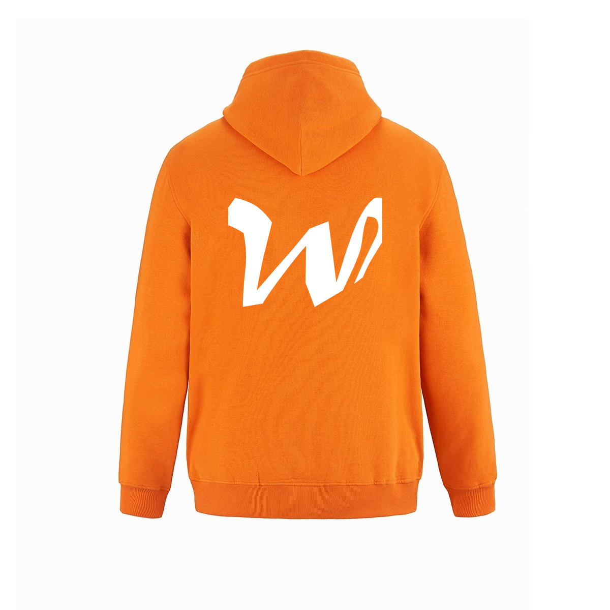 Alphabet W Hoodie 9 inch calligraphy White ink, Orange