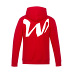 Alphabet W Hoodie 9 inch calligraphy White ink, Red