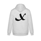 Alphabet X Hoodie 9 inch calligraphy Black ink, Ash