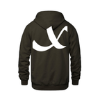 Alphabet X Hoodie 9 inch calligraphy White ink, Brown