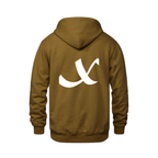 Alphabet X Hoodie 9 inch calligraphy White ink, Caramel