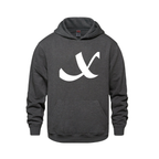 Alphabet X Hoodie 9 inch calligraphy White ink, Charcoal
