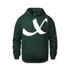 Alphabet X Hoodie 9 inch calligraphy White ink, Forest Green