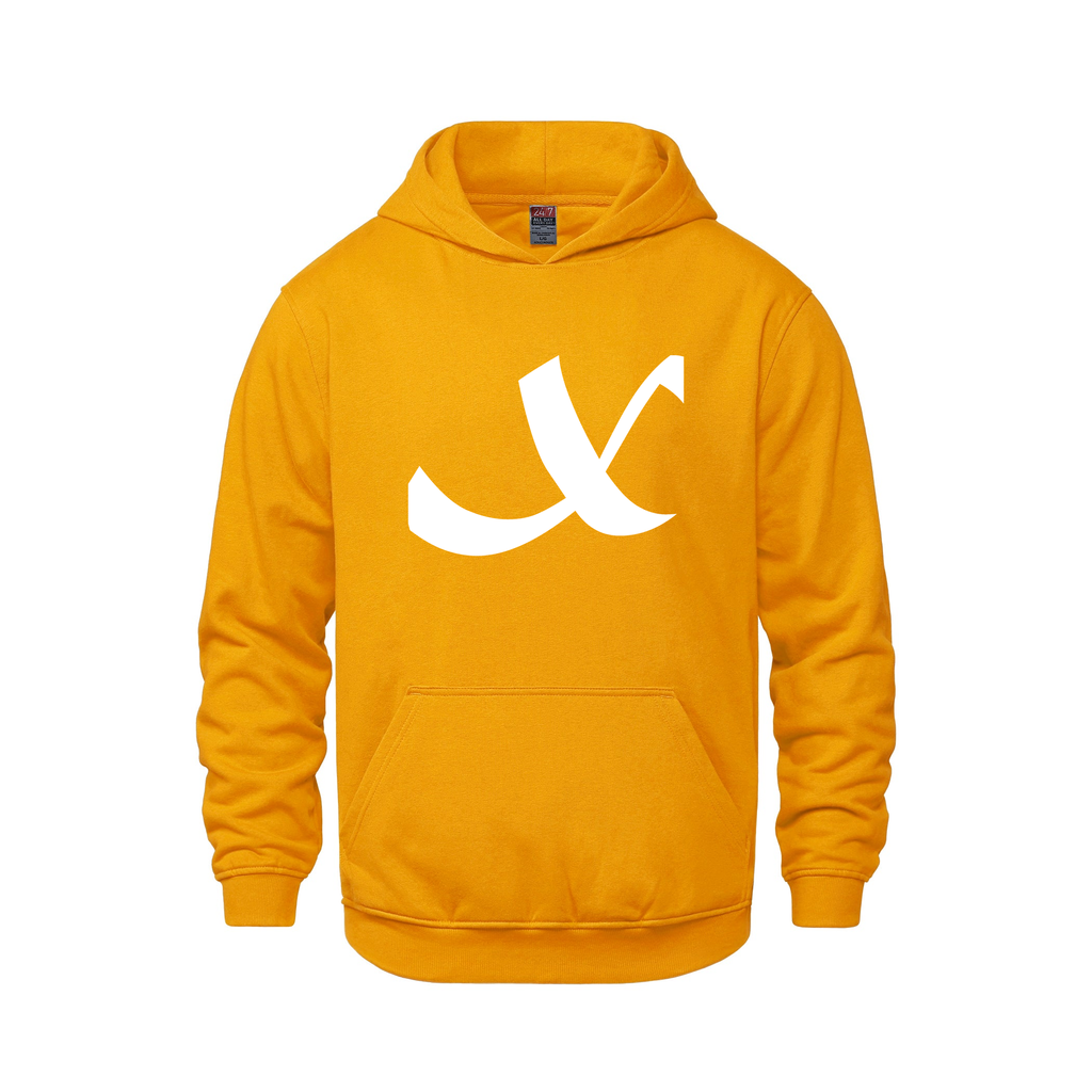 Alphabet X Hoodie 9 inch calligraphy White ink, Gold