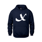Alphabet X Hoodie 9 inch calligraphy White ink, Navy