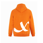 Alphabet X Hoodie 9 inch calligraphy White ink, Orange