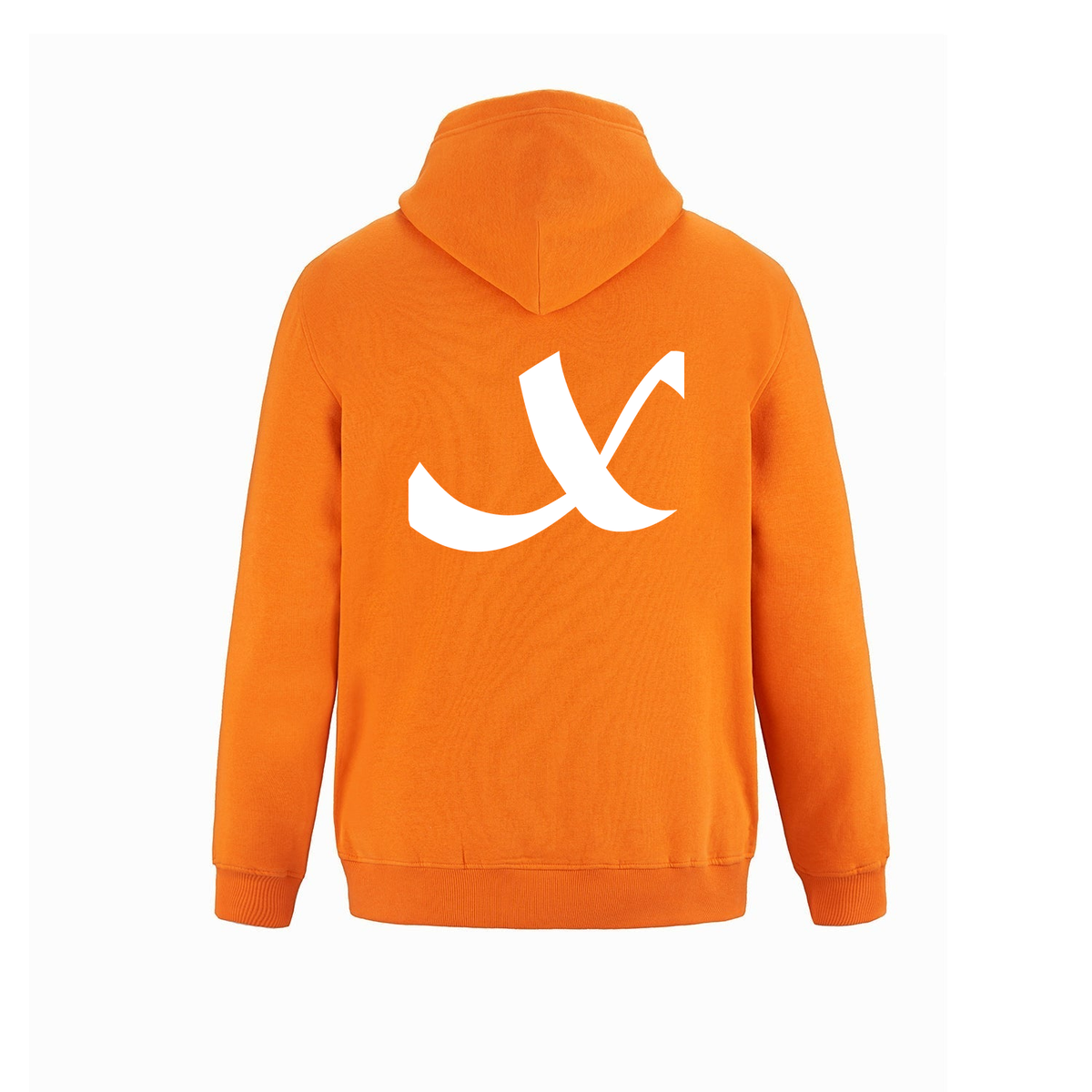 Alphabet X Hoodie 9 inch calligraphy White ink, Orange