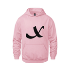 Alphabet X Hoodie 9 inch calligraphy Black ink, Pink