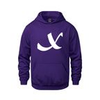 Alphabet X Hoodie 9 inch calligraphy White ink, Purple
