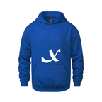 Alphabet X Hoodie 9 inch calligraphy White ink, Royal