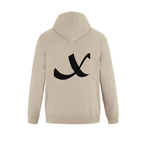 Alphabet X Hoodie 9 inch calligraphy Black ink, Sand
