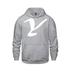 Alphabet Y Hoodie 9 inch calligraphy White ink, Athletic Grey