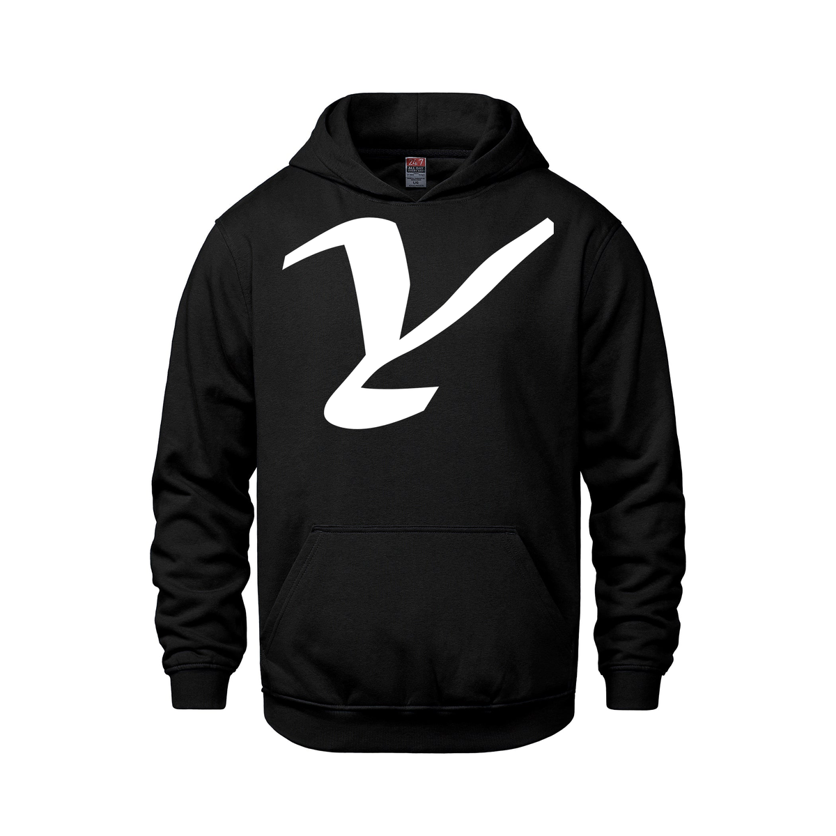 Alphabet Y Hoodie 9 inch calligraphy White ink, Black
