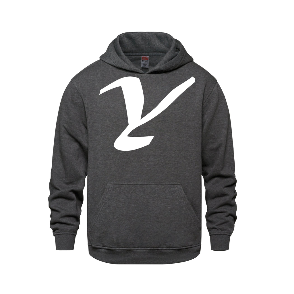 Alphabet Y Hoodie 9 inch calligraphy White ink, Charcoal