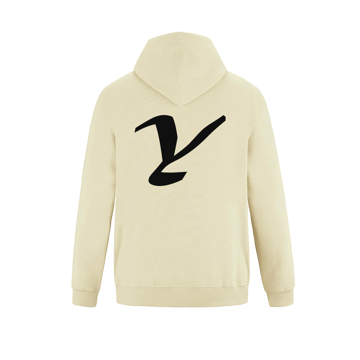 Alphabet Y Hoodie 9 inch calligraphy Black ink, Ivory