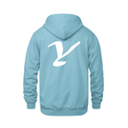 Alphabet Y Hoodie 9 inch calligraphy White ink, Light Blue