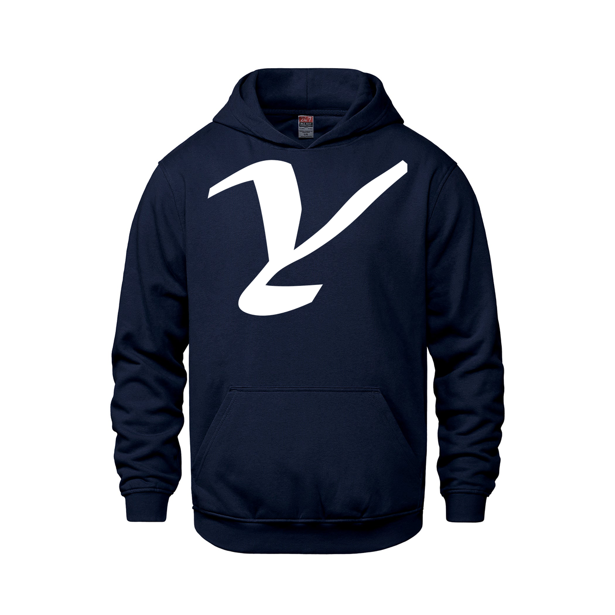 Alphabet Y Hoodie 9 inch calligraphy White ink, Navy