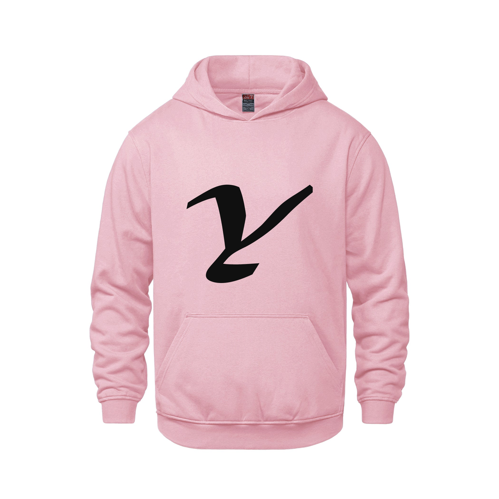 Alphabet Y Hoodie 9 inch calligraphy Black ink, Pink