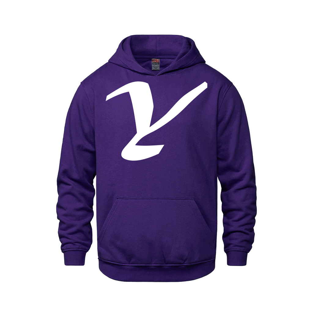 Alphabet Y Hoodie 9 inch calligraphy White ink, Purple