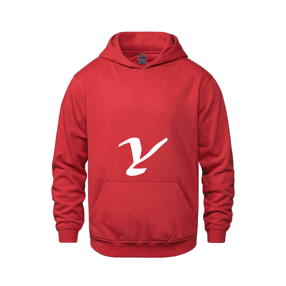 Alphabet Y Hoodie 9 inch calligraphy White ink, Red