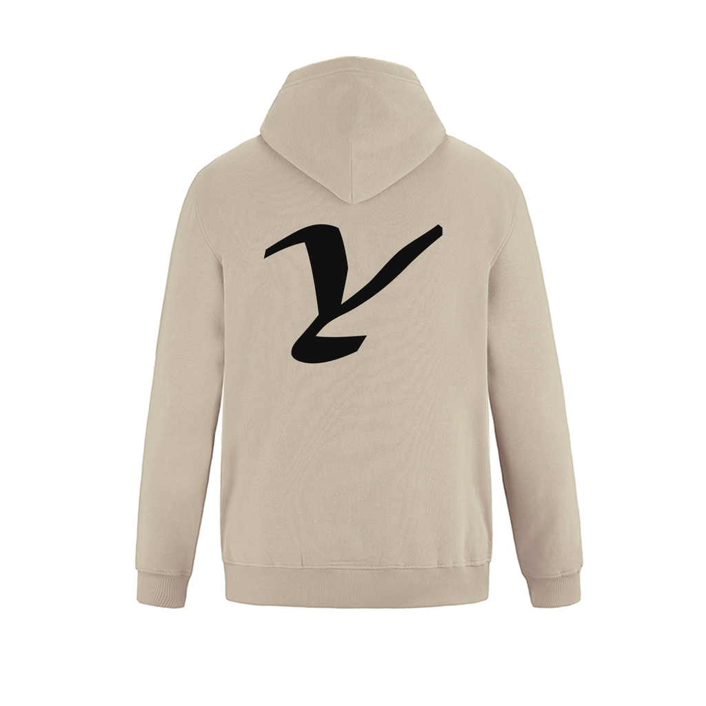 Alphabet Y Hoodie 9 inch calligraphy Black ink, Sand