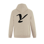 Alphabet Y Hoodie 9 inch calligraphy Black ink, Sand