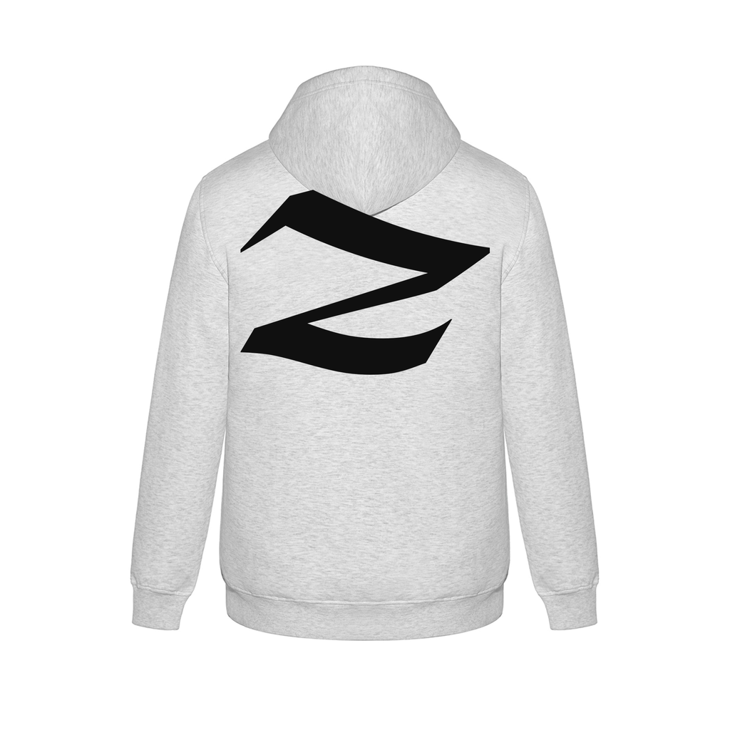 Alphabet Z Hoodie 9 inch calligraphy Black ink, Ash