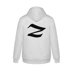 Alphabet Z Hoodie 9 inch calligraphy Black ink, Ash