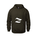 Alphabet Z Hoodie 9 inch calligraphy White ink, Brown