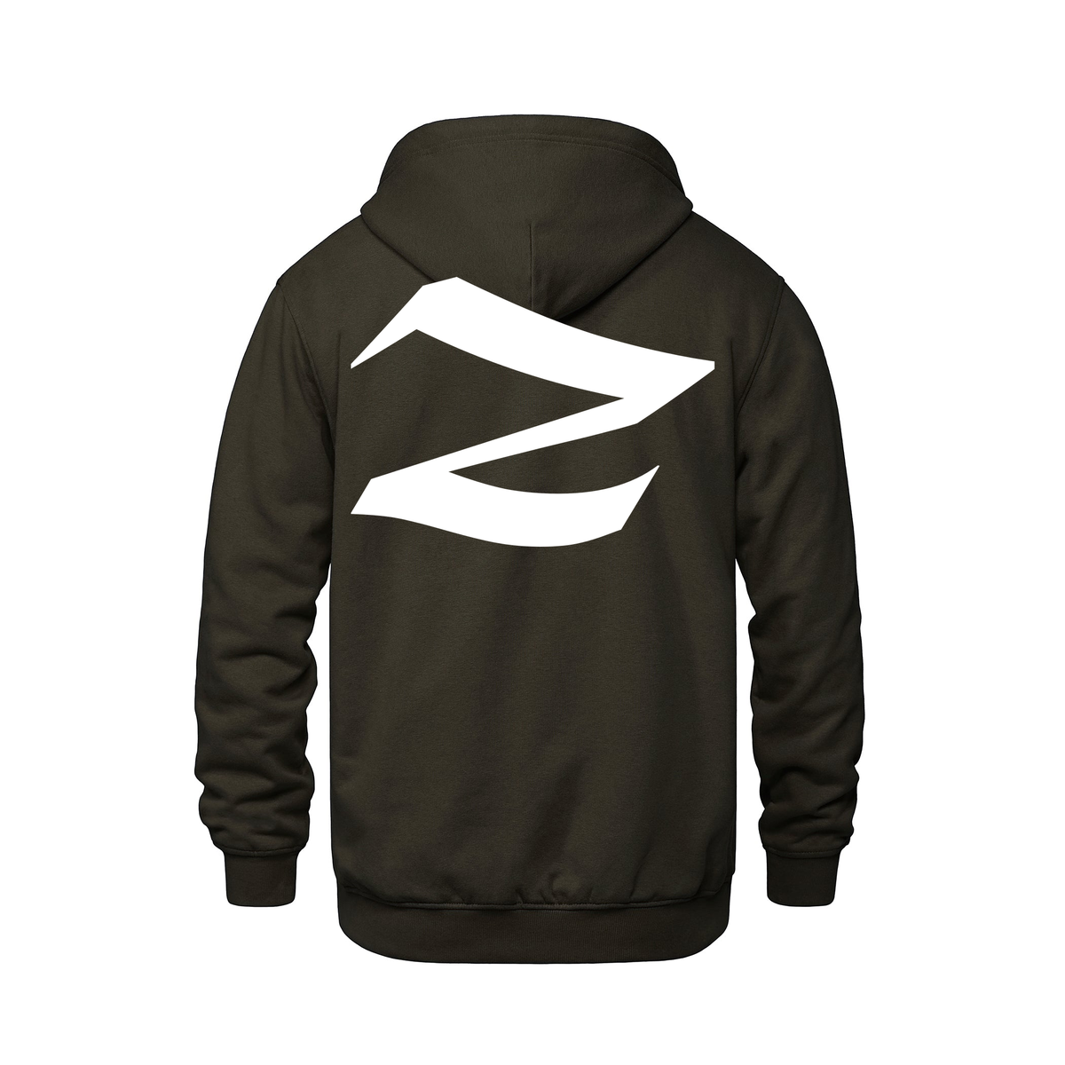 Alphabet Z Hoodie 9 inch calligraphy White ink, Brown