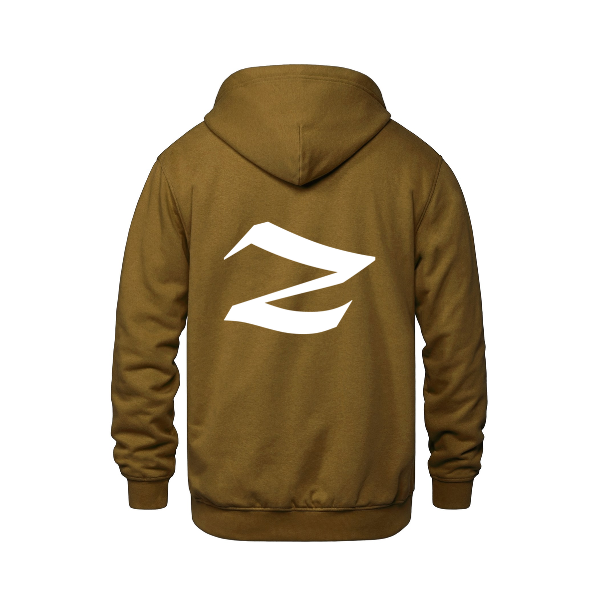 Alphabet Z Hoodie 9 inch calligraphy White ink, Caramel