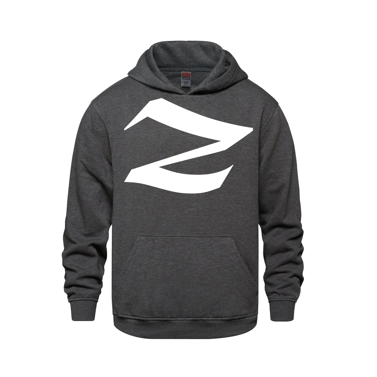 Alphabet Z Hoodie 9 inch calligraphy White ink, Charcoal