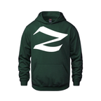 Alphabet Z Hoodie 9 inch calligraphy White ink, Forest Green